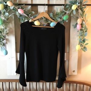 Black belled long sleeve top